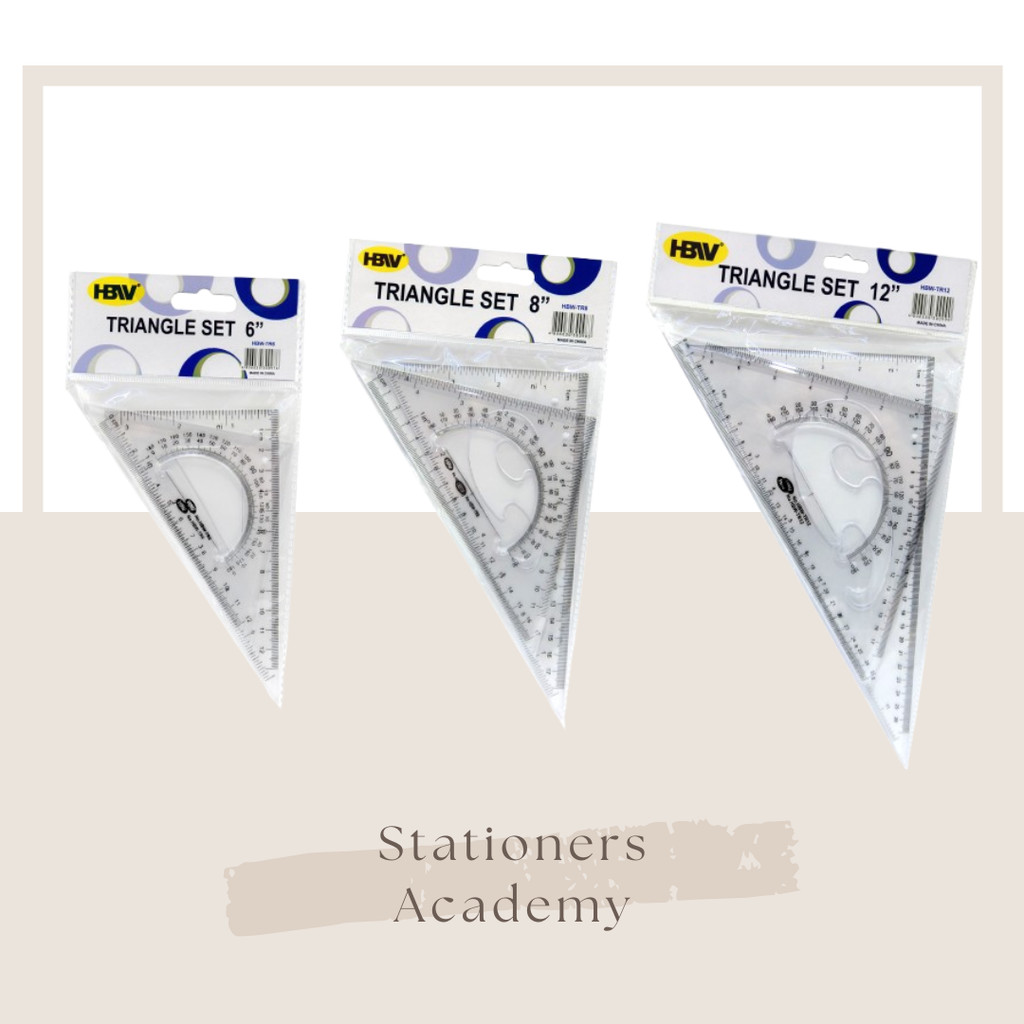 HBW Ruler Triangle Set (set 6 and 8) | Shopee Philippines