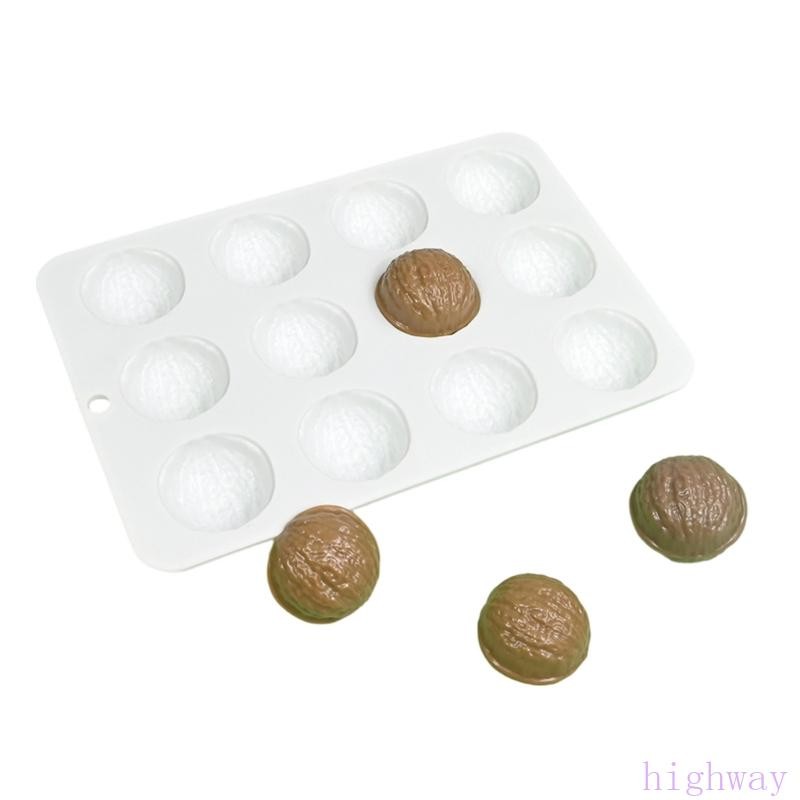 Hi Silicone Walnut Shape Molds for Chocolate Candy Making 12 Cavity Nut ...