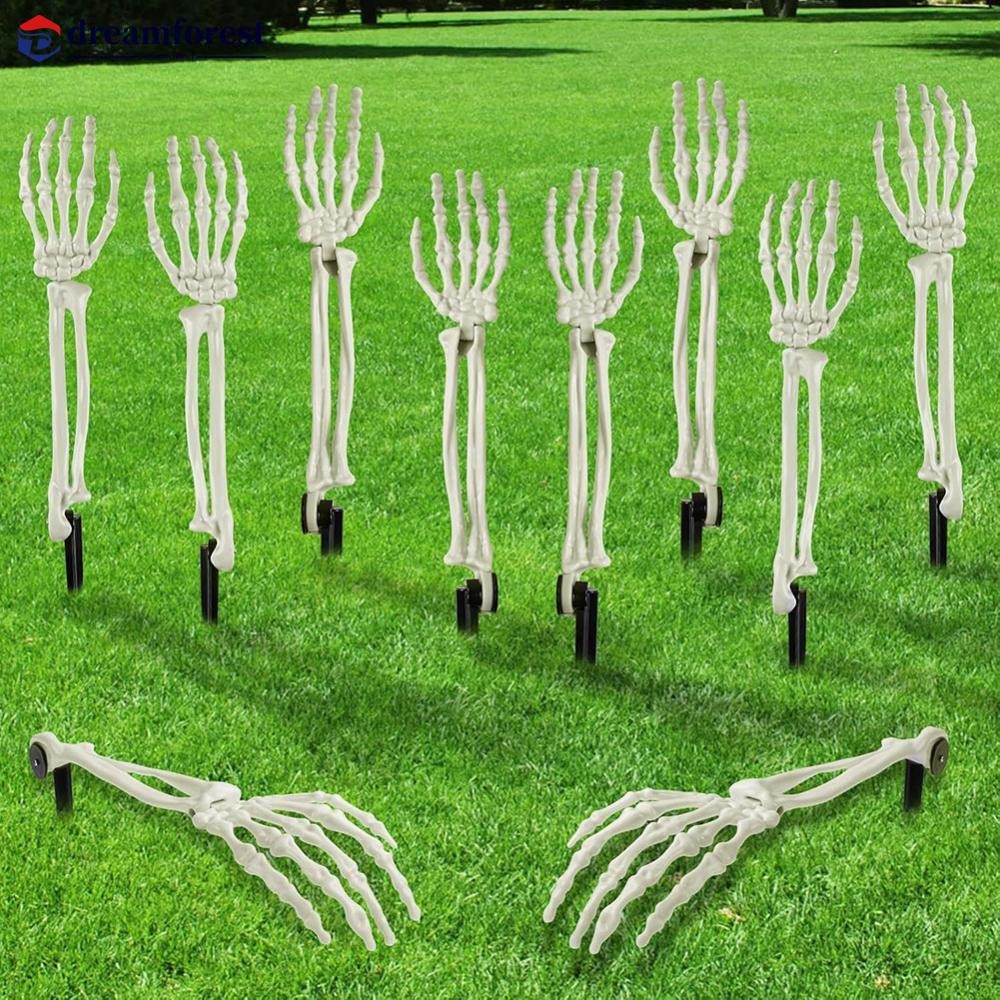 DREAMFOREST Halloween Realistic Skeleton Hand Ground Stake Light Up ...