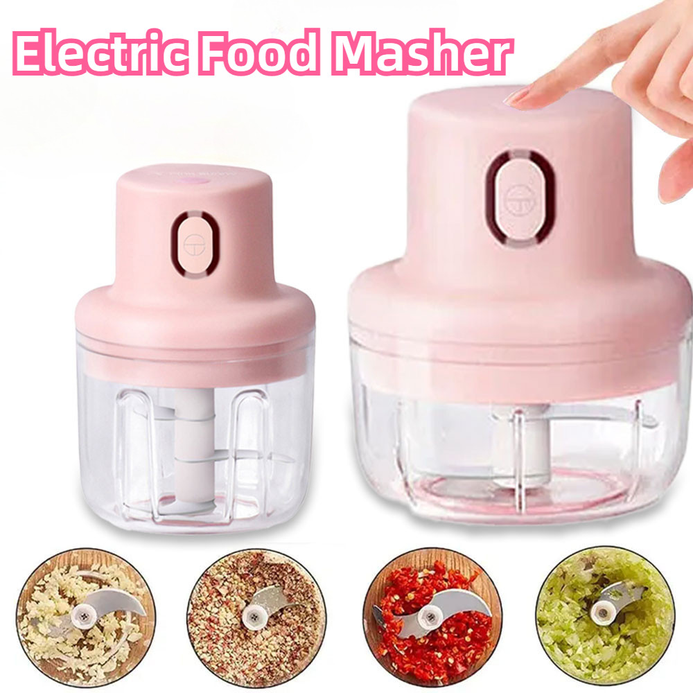100/250 ML Mini Portable Electric Garlic Masher Food Processor Blender ...