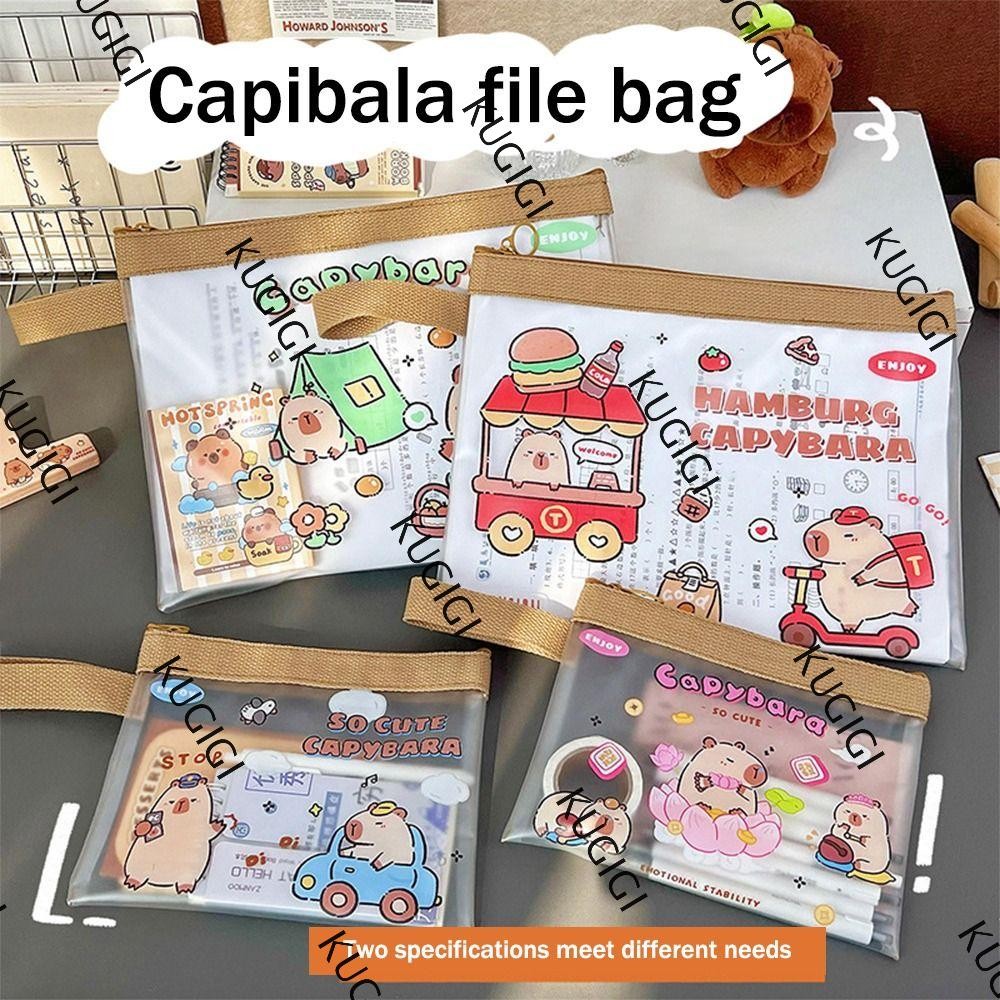 KUGIGI Cartoon Document Bag, Capybara Zipper Pouch Office File Holder ...