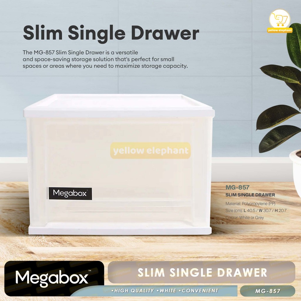 Megabox Slim Single Drawer Organizer & Stackable - Yellow Elephant ...