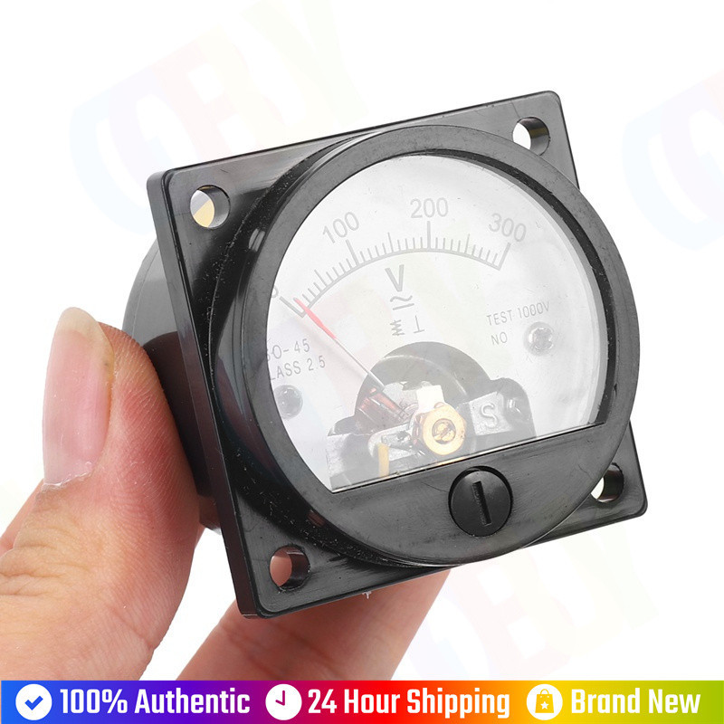 AC 0-300V Round Analog Dial Panel Meter Voltmeter Gauge Black | Shopee ...