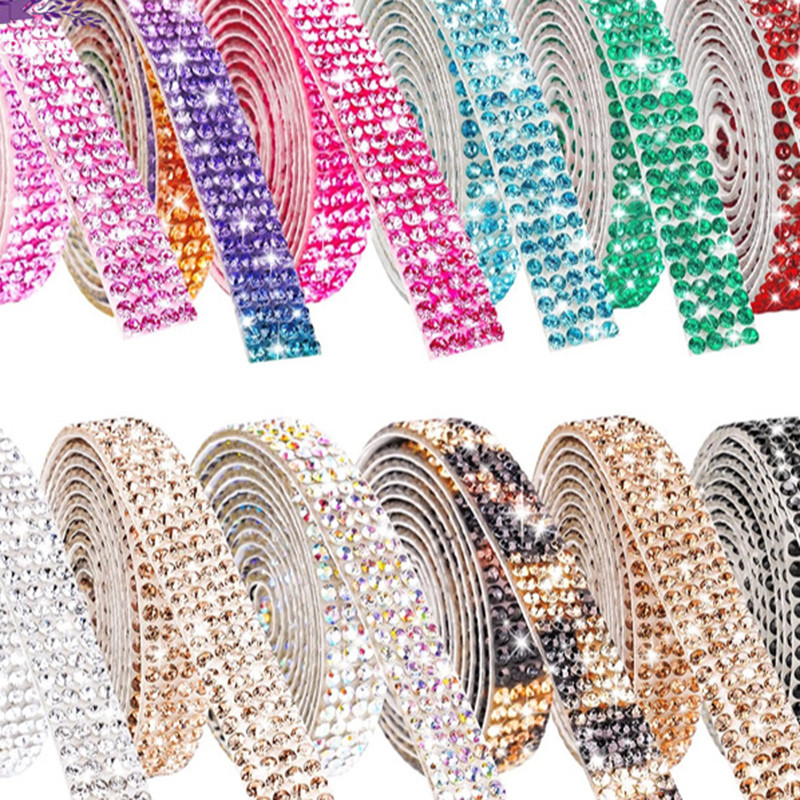 1 Yard Self Adhesive Crystal Stickers Rhinestone Sticker Diamond Ribbon ...