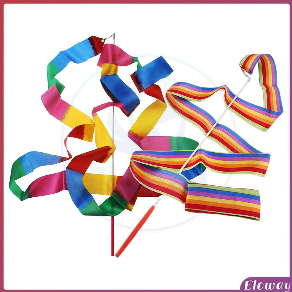ELY Colorful Dance Ribbon Art Gymnastic Gym Ribbons Ballet Streamer ...