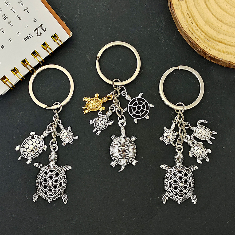Silver Color Turtle Metal Keychains Simple Animal Keyring Handbag ...