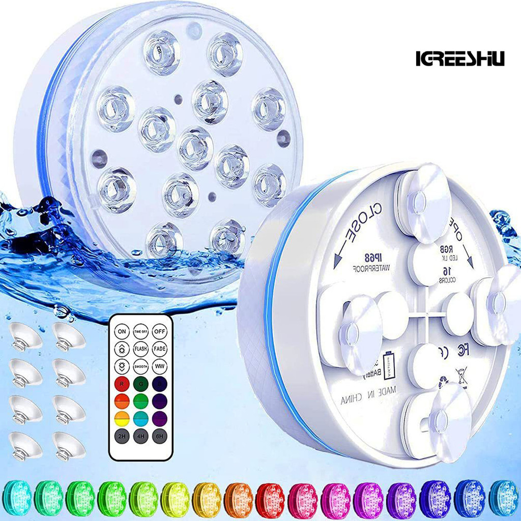 IGR_Submersible LED Pool Light with Remote Control 16 Color Changing ...
