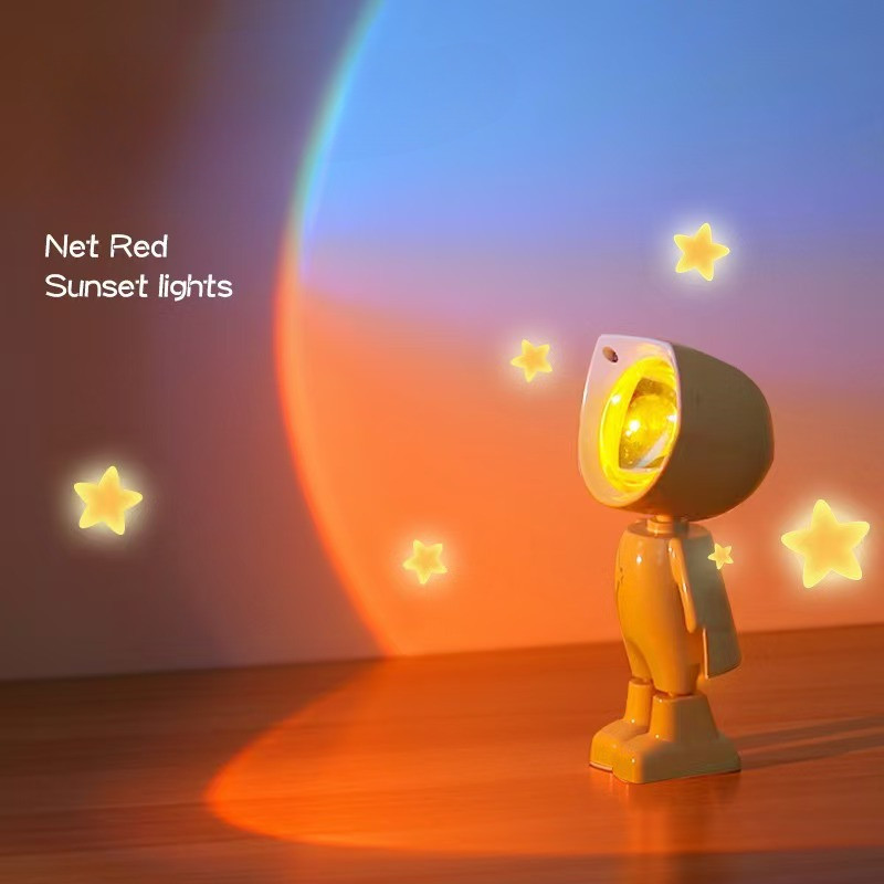 LED Seven Colors Light Sunset Light Astronaut Light Rainbow Projection ...