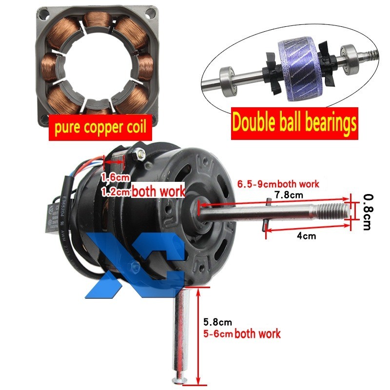 18 Electric Universal Pure Copper Wire fan motor Double ball bearing ...