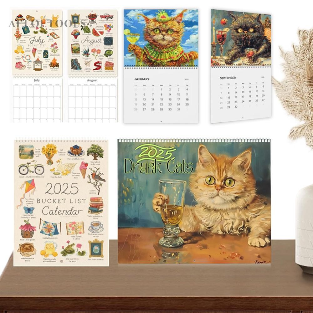 2025 Cat Monthly Wall Calendar Decorative Planner Calendar for New Year