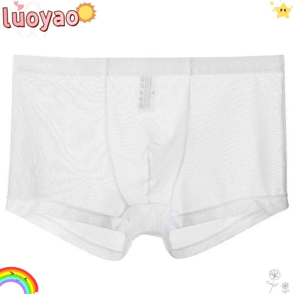 LUOYAO Transparent Boxers, Bulge Ice Silk Lingerie Intimates Men's ...