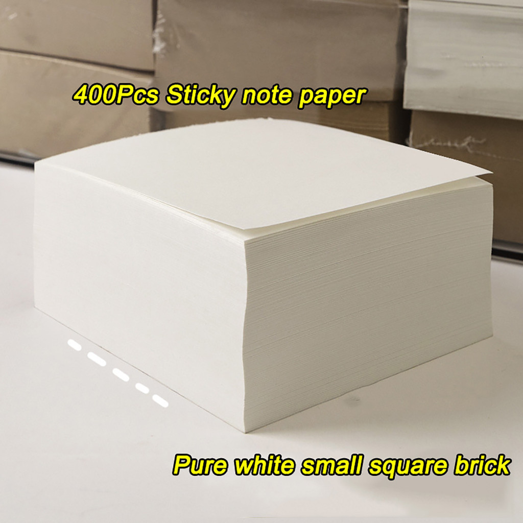 400 Sheets Square Note Paper White&Brown Thick Notepad 8x8cm Blank ...