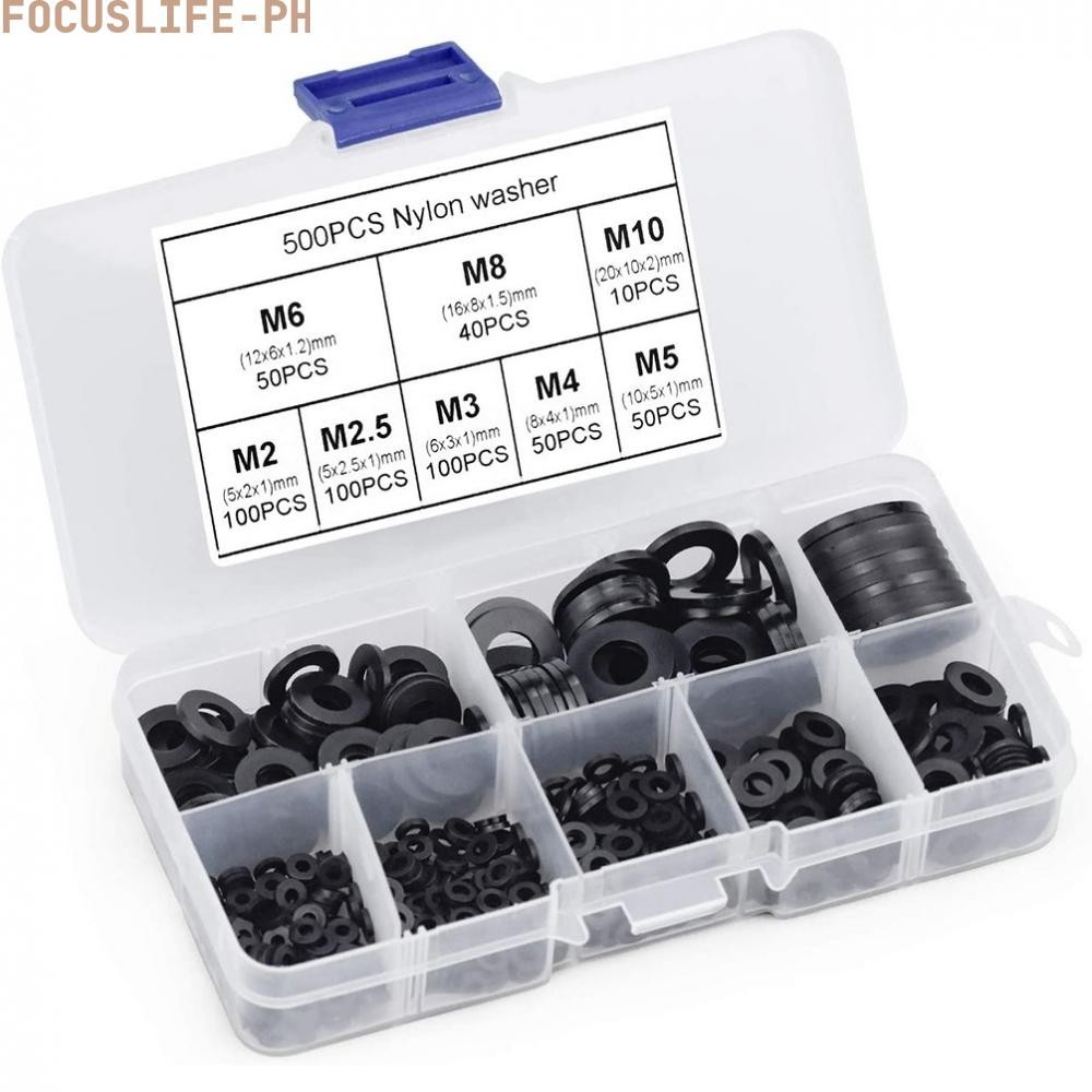 Nylon Flat Washers Set Black Flat Sealing M2/M3/M4/M5/M6/M8/M10 Plastic ...