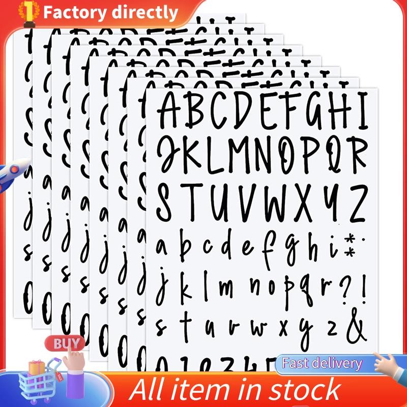 In stock8 Sheets Self Adhesive Vinyl Letters Numbers Kit, Letters