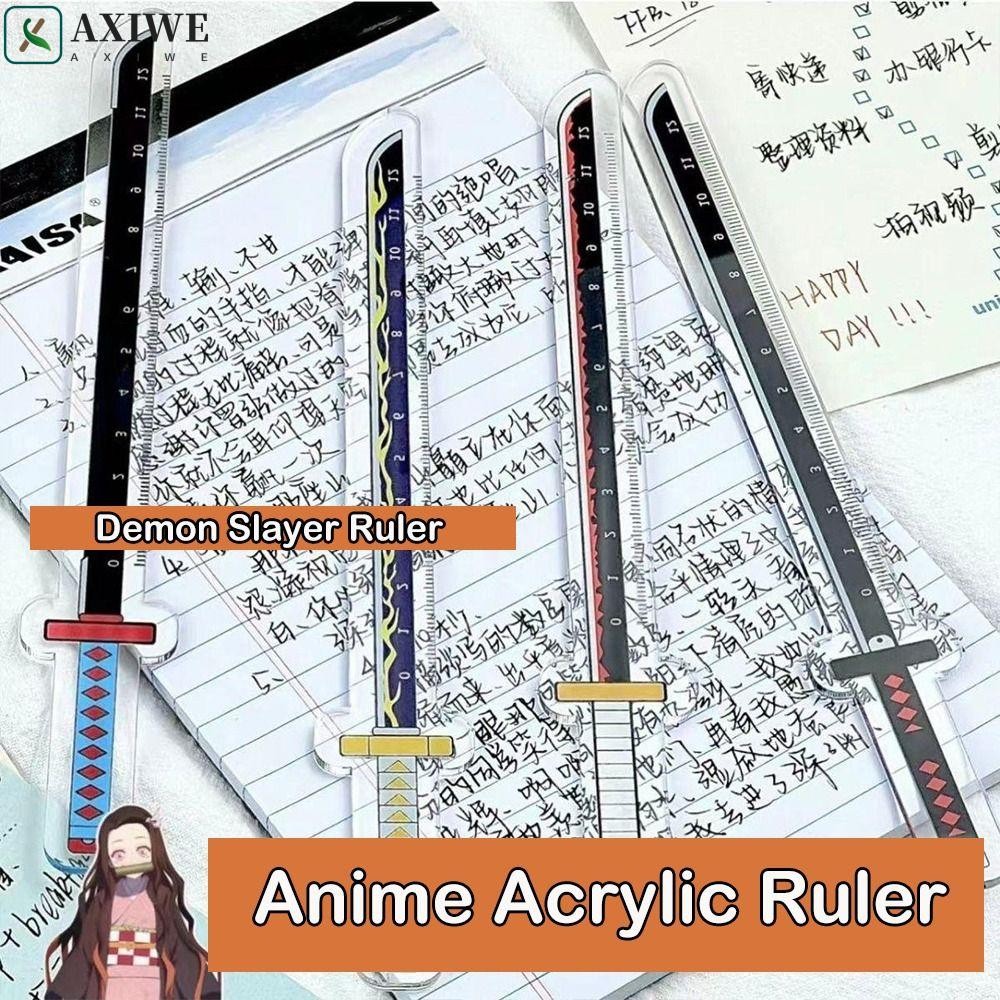 AXIWE Demon Slayer Ruler, Cartoon Funny Anime Acrylic Ruler, Creative ...