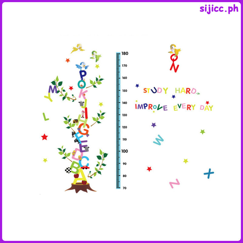 Cartoon Height Chart for Wall Decals Children Growth sijicc | Shopee ...