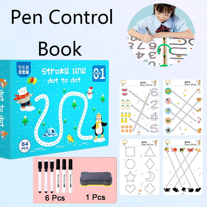 Magic Tracking Exercise Book Educational Toys Erasable Pen Logical ...