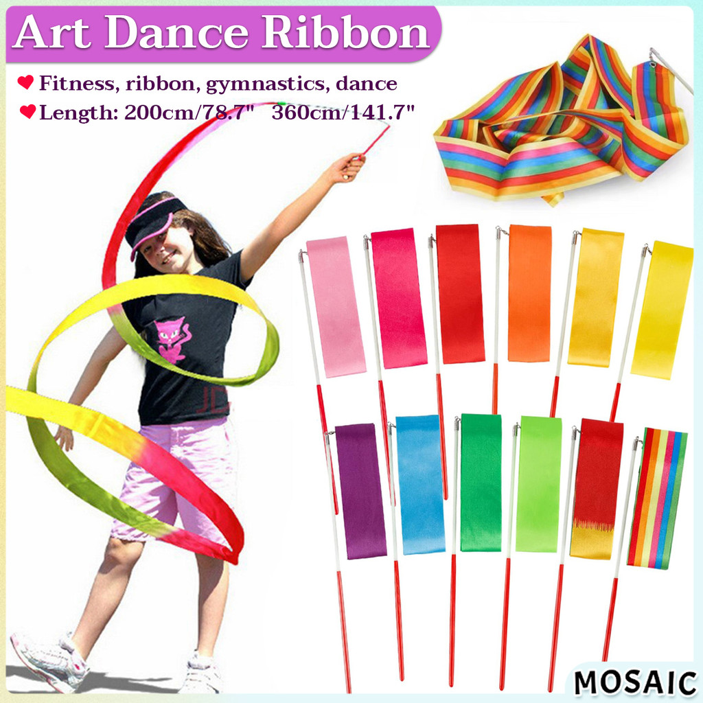 Colorful Dance Ribbon Gym Rhythmic Ribbons Art Gymnastic Streamer ...