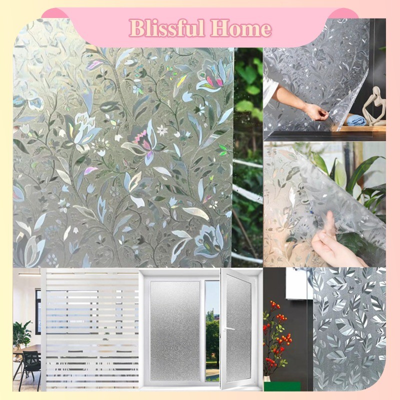 Antiglare Frosted Glass Window Film Vintage Privacy Sticker Translucent ...