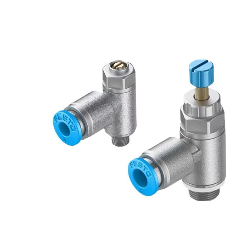 ☪ FESTO Throttle Valve Speed Control Valve GRLA-M5-1/8-1/4-3/8-1/2-QS-3 ...