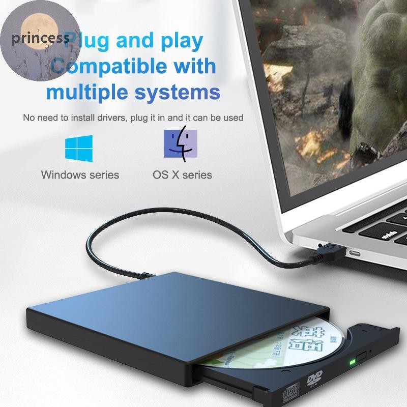 Princes USB 2.0 External CD DVD Drive Writer Drive CDRW Burner Reader
