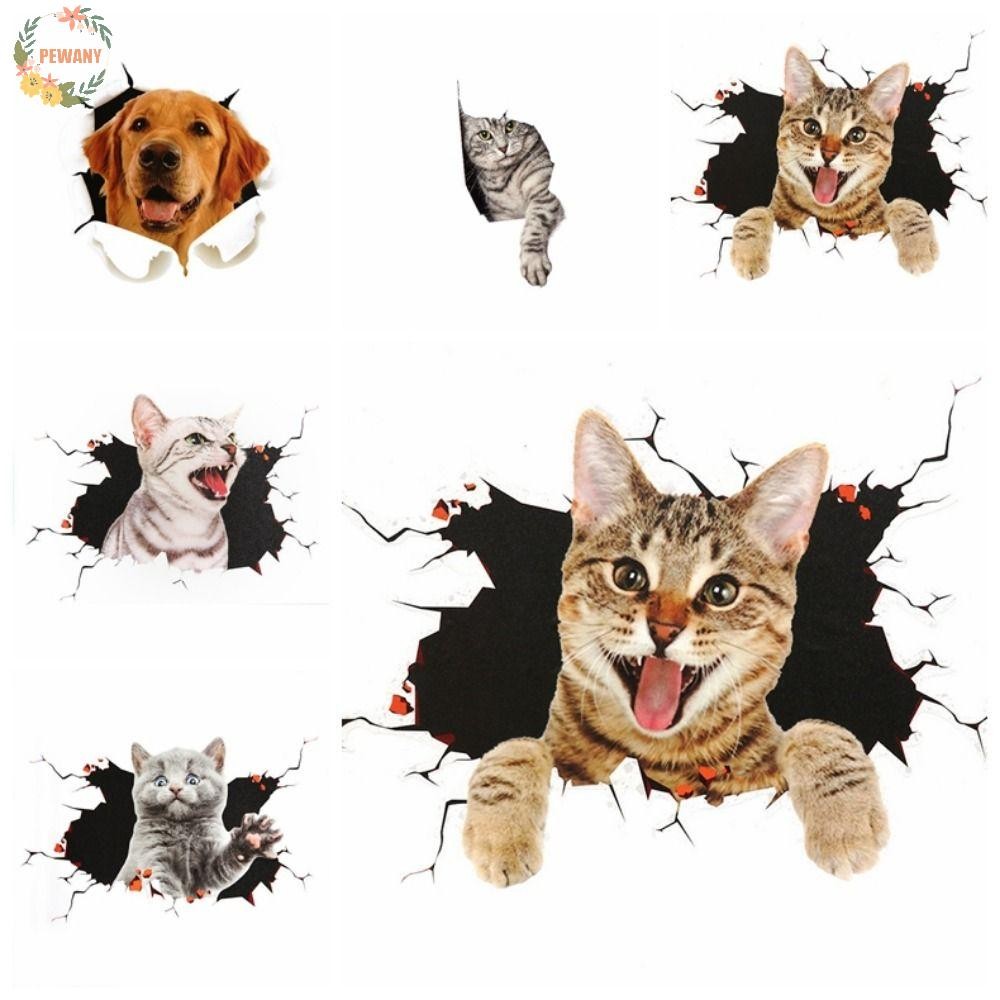 PEWANYZZ Simulation Cats Car Sticker, 3D Cat Waterproof Car 3D Cat ...