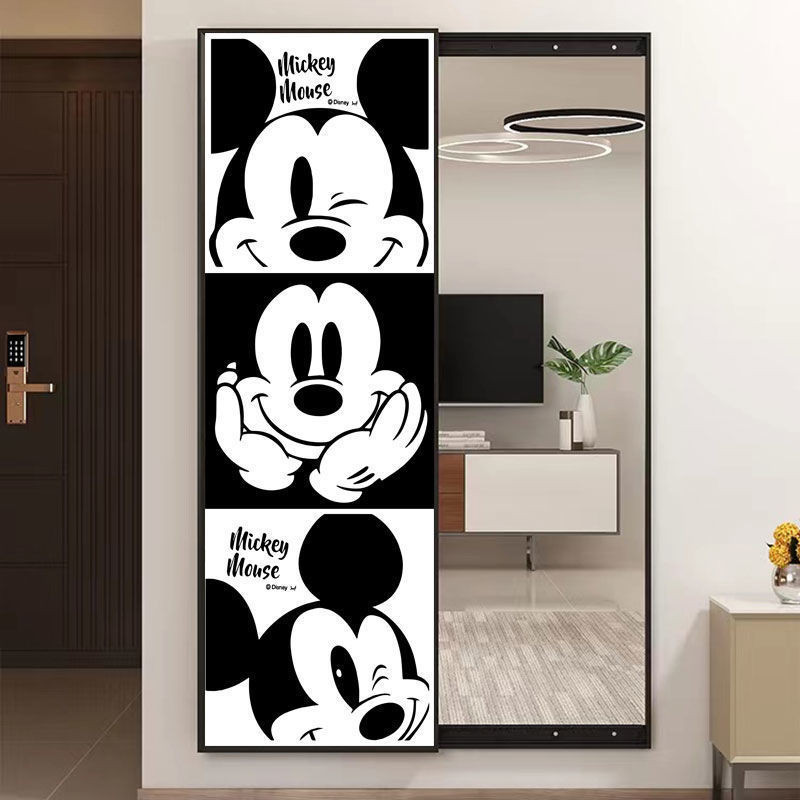Cream Style Push-Pull Full Body Mirror Hallway Invisible Full-Length ...