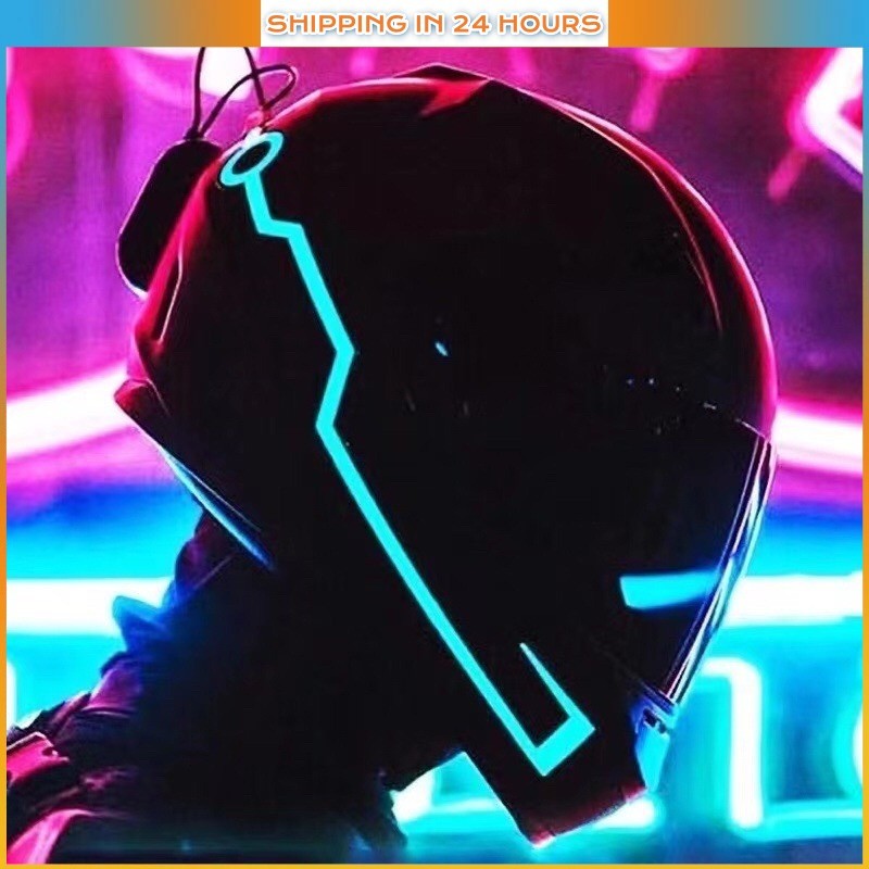 [Fast Deliver] Motorcycle Bike Helmet LED cold light Strip EL Sticker ...