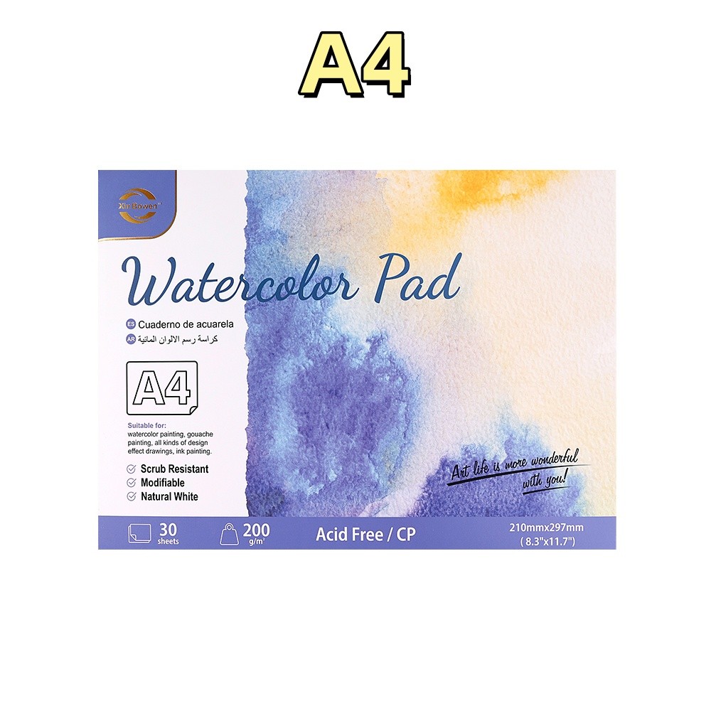 Ossayi A4/A5 Watercolor Pad 200 GSM 30 Sheets Sketchbook Single-Sided ...