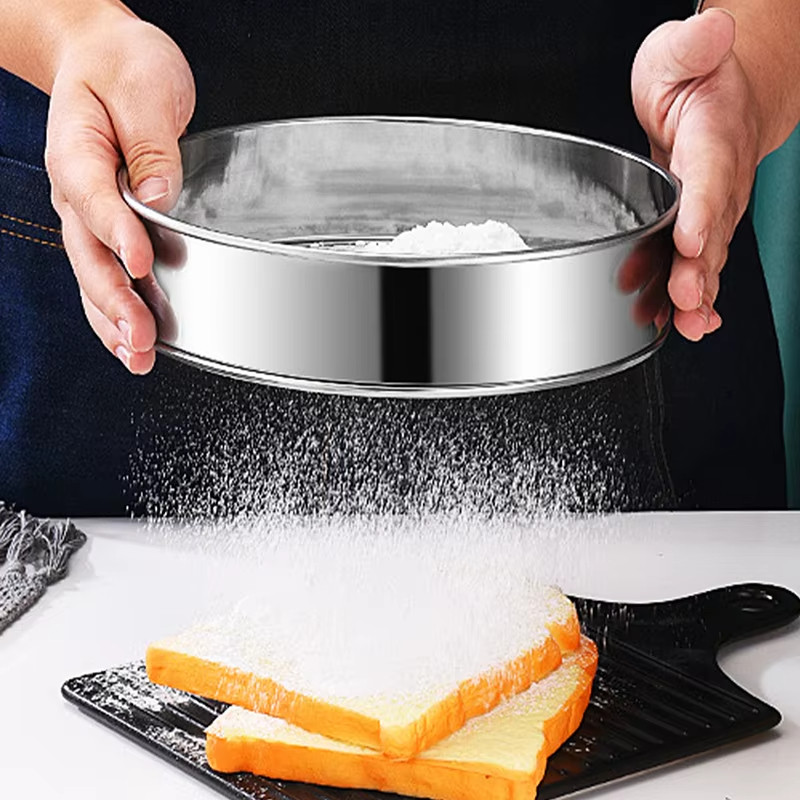 Kitchen Mesh Flour Sifter Stainless Steel Flour Sieve Mesh Sifter Sugar ...