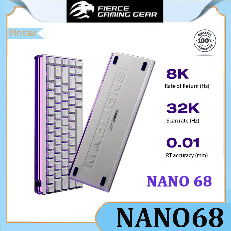 MADCATZ NANO68 Wired Gaming Magnetic switch Keyboard, 8K Return Rate+ ...