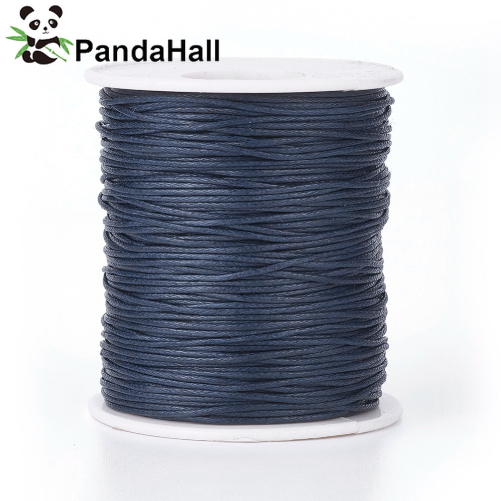 1Roll Waxed Cotton Thread Cords Prussian Blue 1mm about 100yards/roll ...