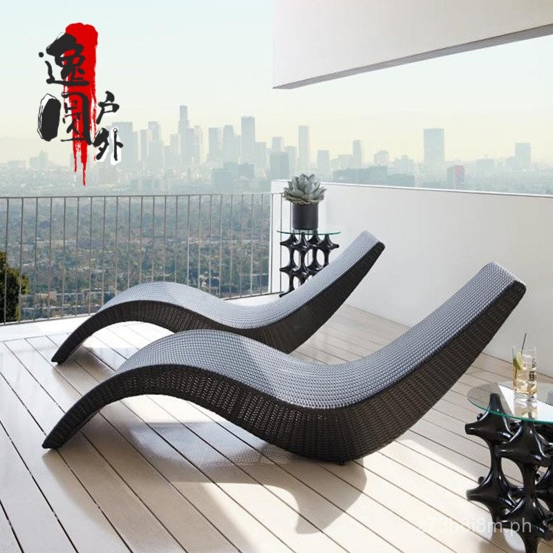 W8Outdoor Lounge Hotel Swimming Pool Wicker Lounger Beach Bed Balcony ...