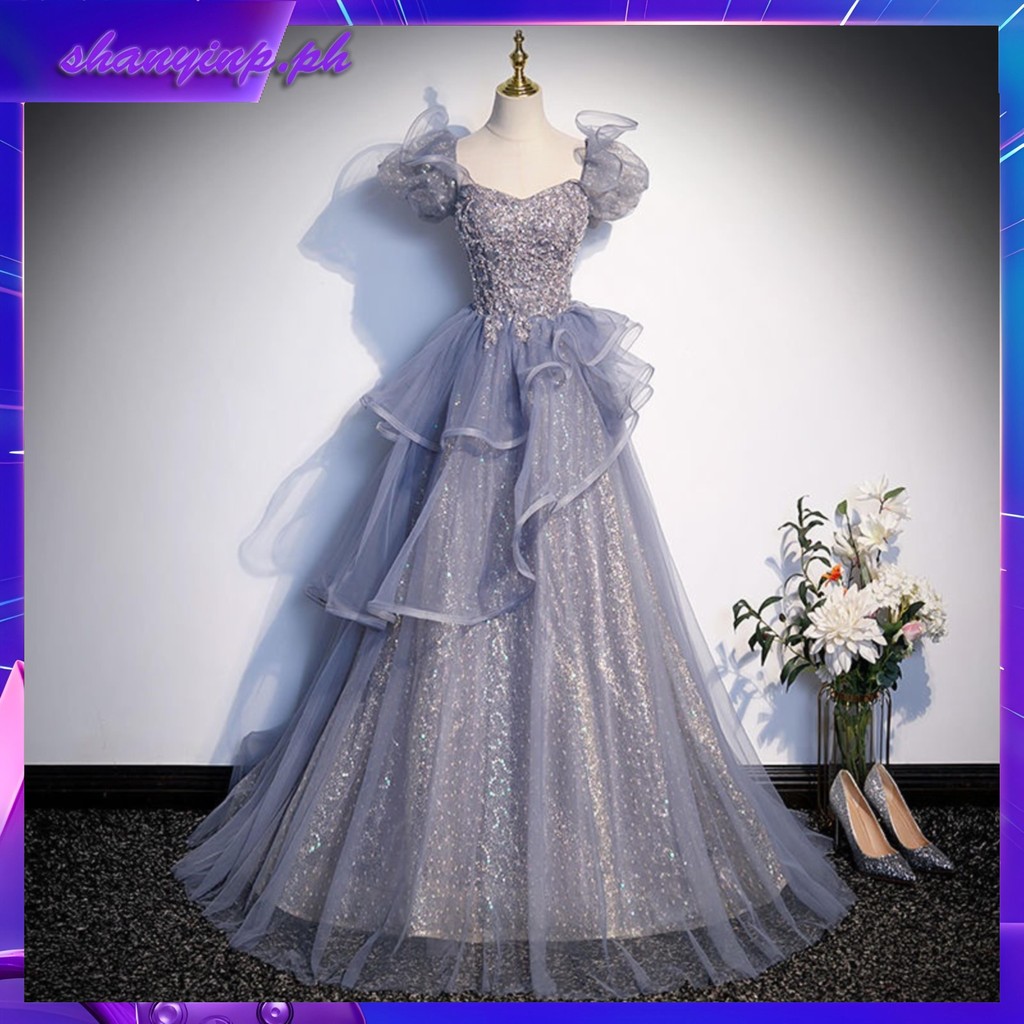 Blue Elegant Fairy JS Prom Evening Ball Enchanted Debut Long Gown Dress 30 