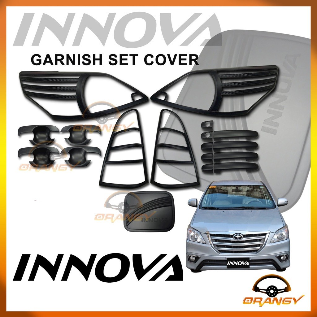 Toyota Innova 2012 to 2015 Garnish Combo Set Cover Matte Black Thailand ...