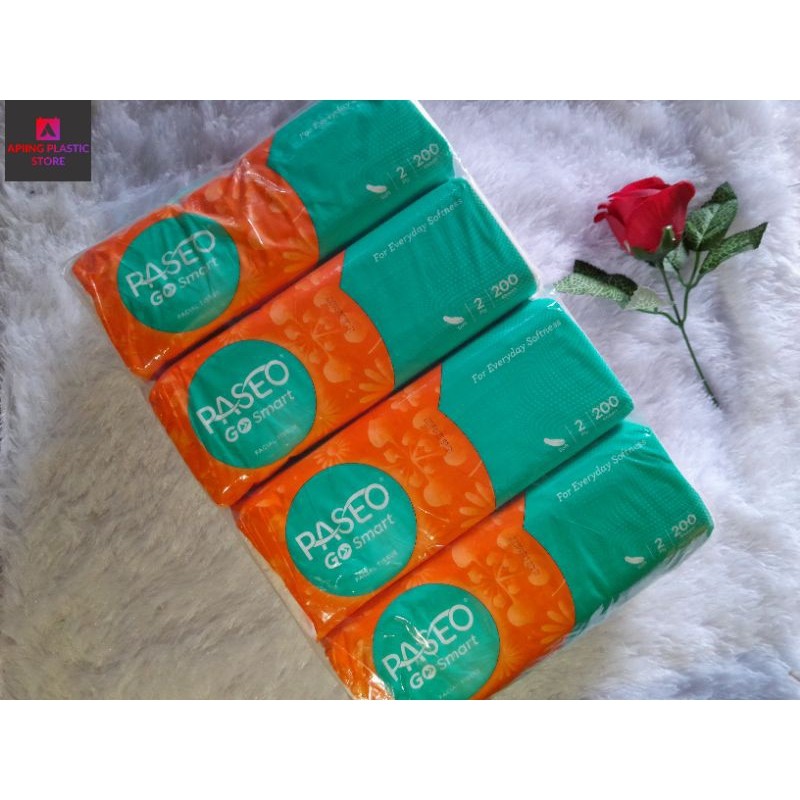 (PACKAGE OF 4 PCS) Paseo Go Smart Tissue 200 Sheat 2 Ply Soft Pack ...