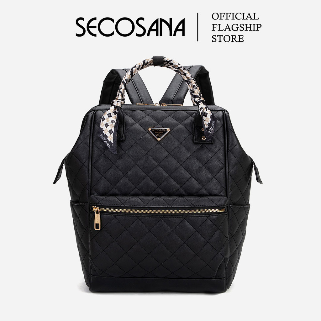 SECOSANA Daniela Quilted Laptop Backpack | Shopee Philippines