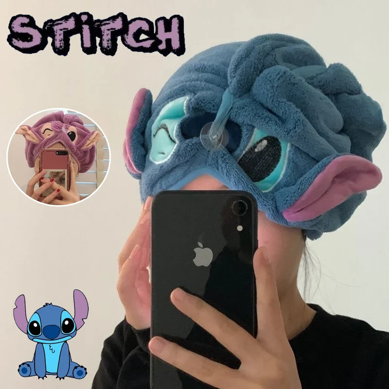 Disney Stitch Dry Hair Towel Women Fashion Coral Velvet Drying Wrap ...