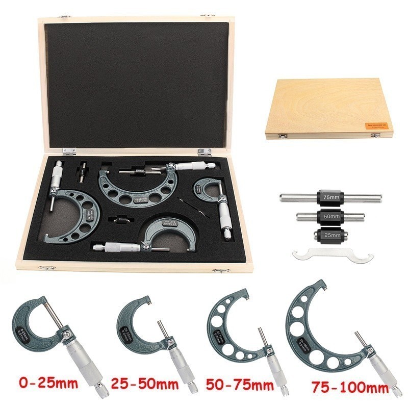 High Accuracy Mechanical Micrometer 0 0001 Measurement Range Ratchet ...