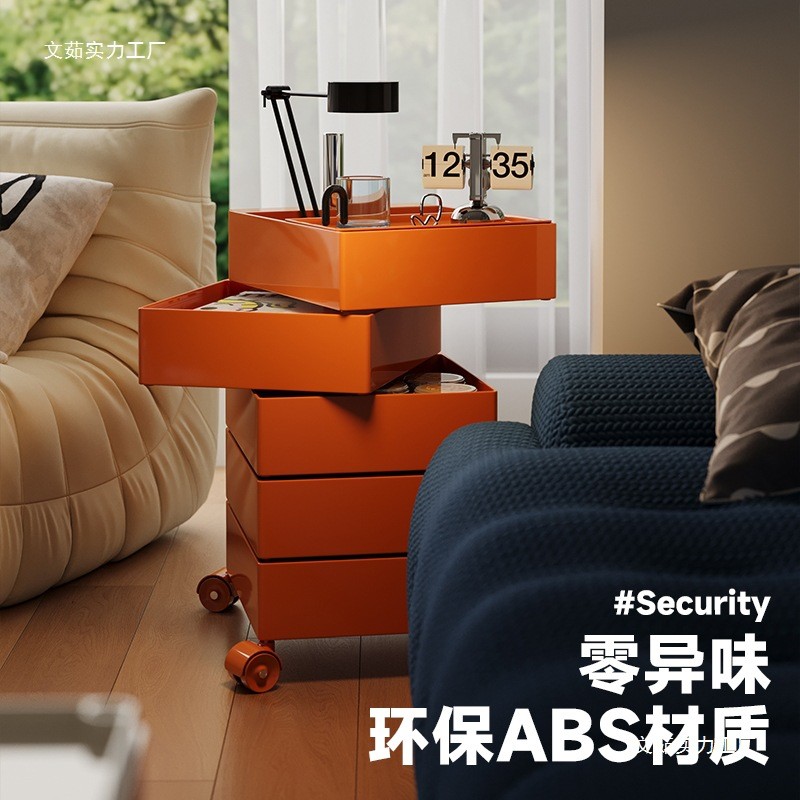 Drawer-Type Table Movable Trolley Storage Cabinet Rotating Snack ...