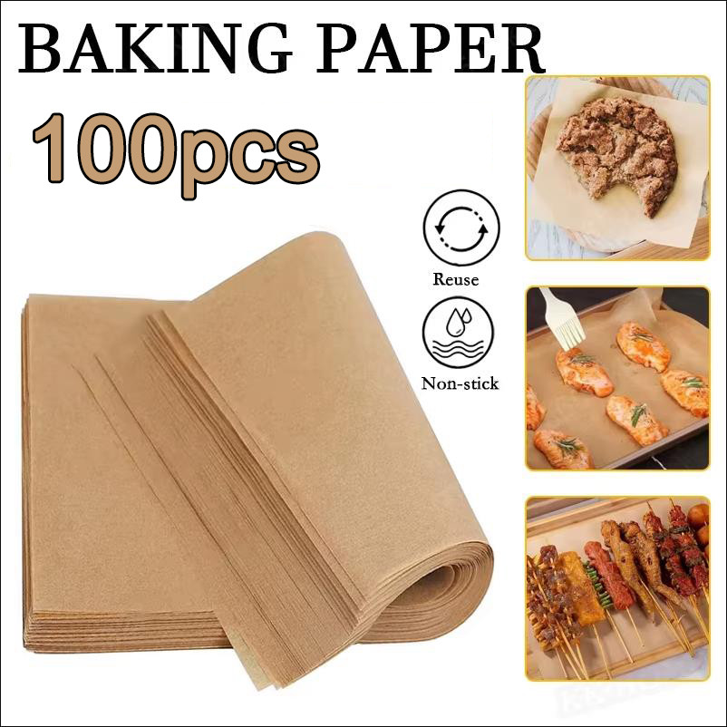 100Pcs Non-Stick Oven Baking Parchment Paper Sheet For Baking Cooking ...