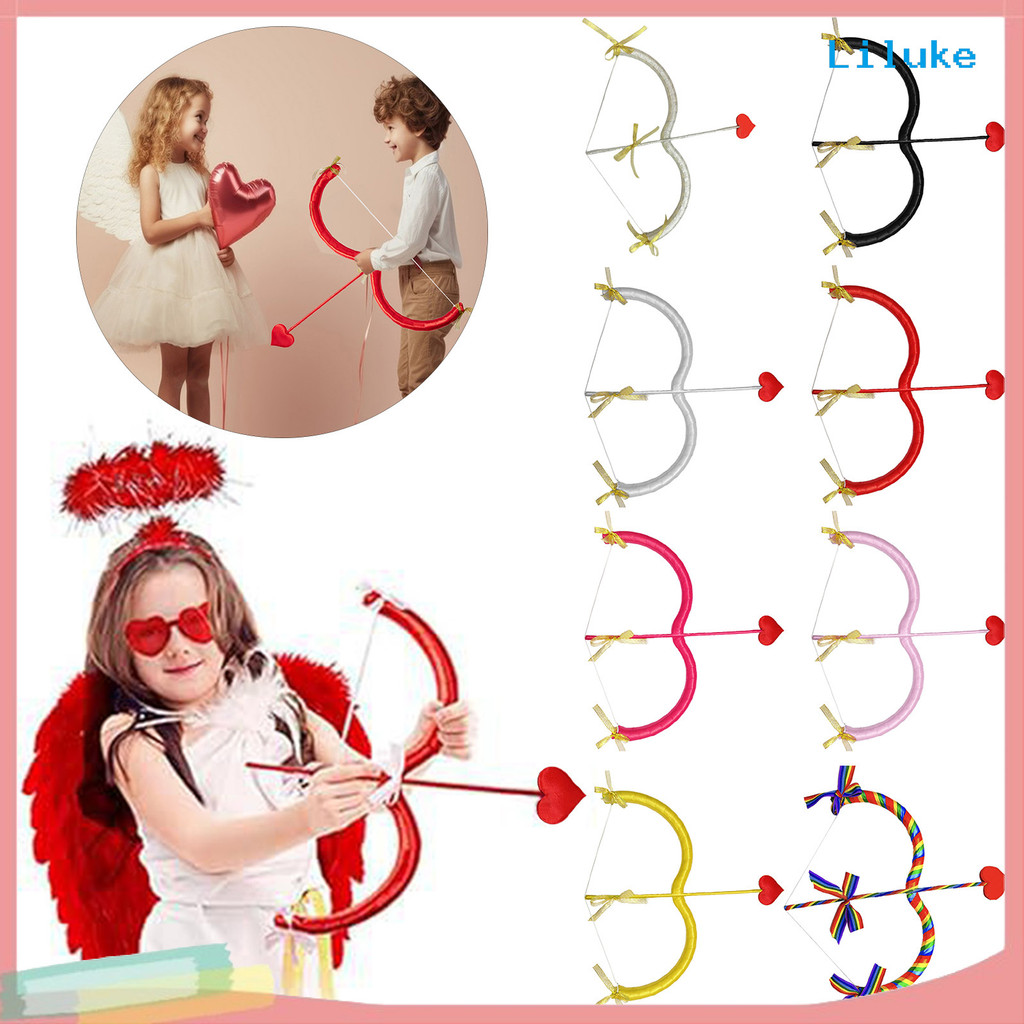 [LK] Cupid Bow And Arrow Prop Heart Shape Bow Decor Valentine Day ...