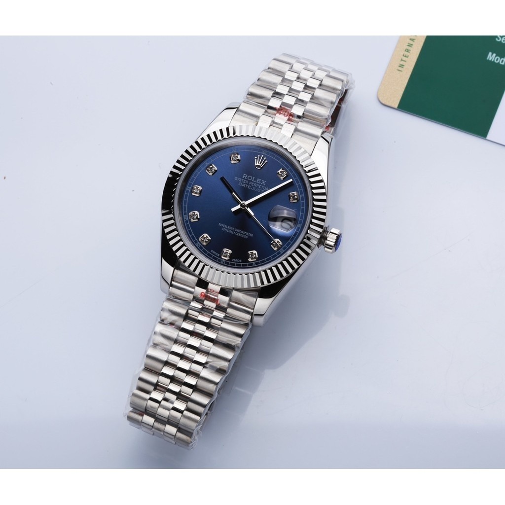 ROLEX DATEJUST RZ98 41MM Blue Dial Men's Watch Advanced Calm Fashion ...