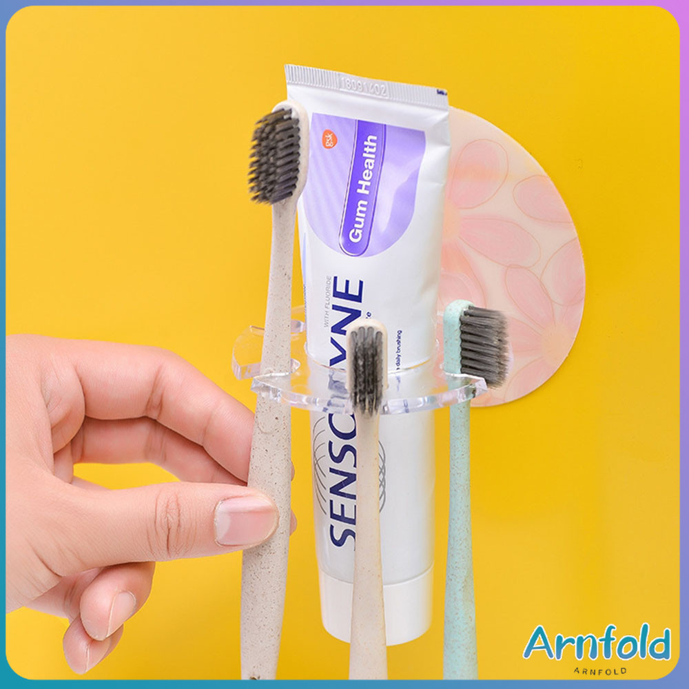 AF Plastic Toothbrush Holder Self Adhesive Wall-mounted Toothbrush ...