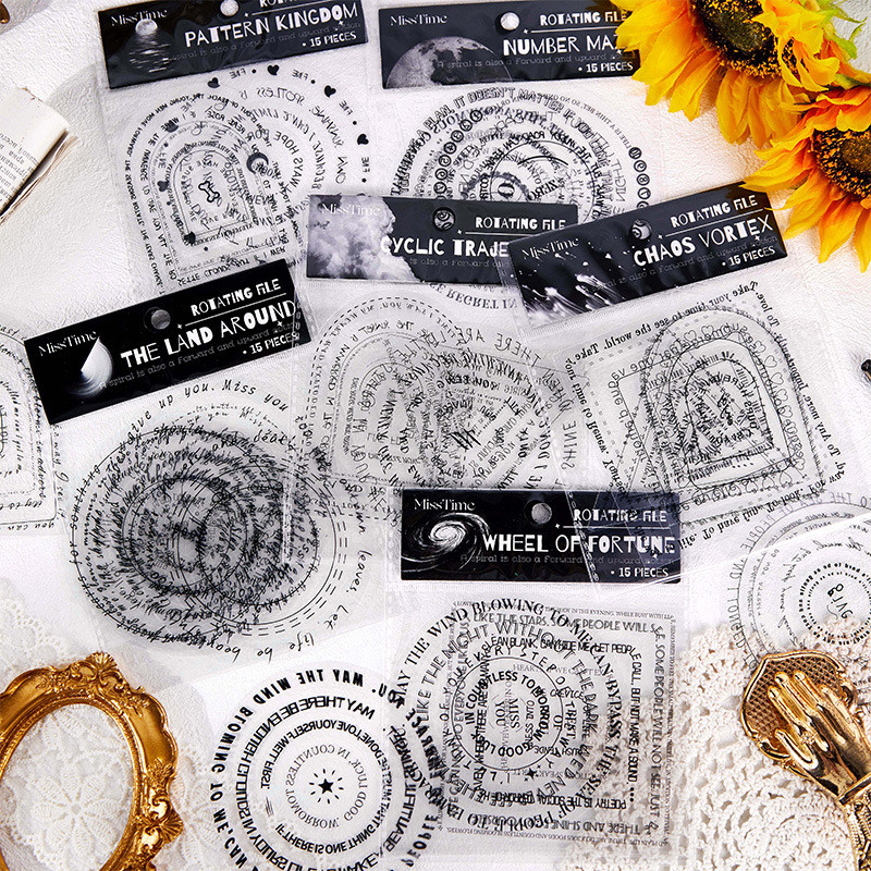 ENWEI 15 Pcs [Rotating File Series] Vintage Journal Stickers Waterproof ...