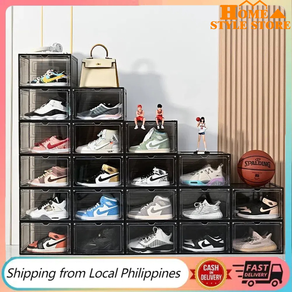 1pcs/4pcs Large Magnetic Transparent Shoe Box Stackable Shoe Box ...