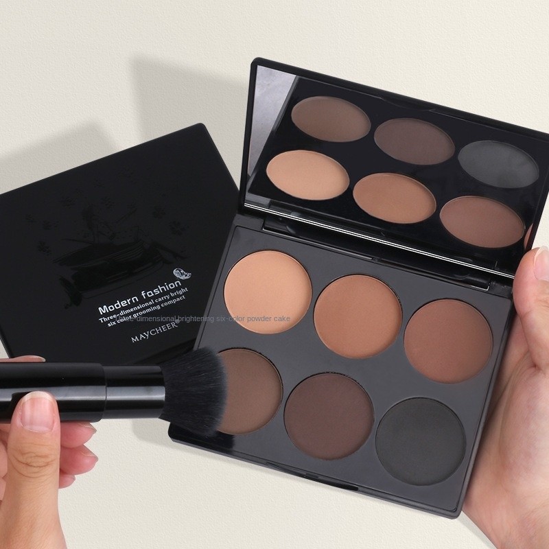 Earth Color Eyeshadow Three-Dimensional Brightening Six-Color ...