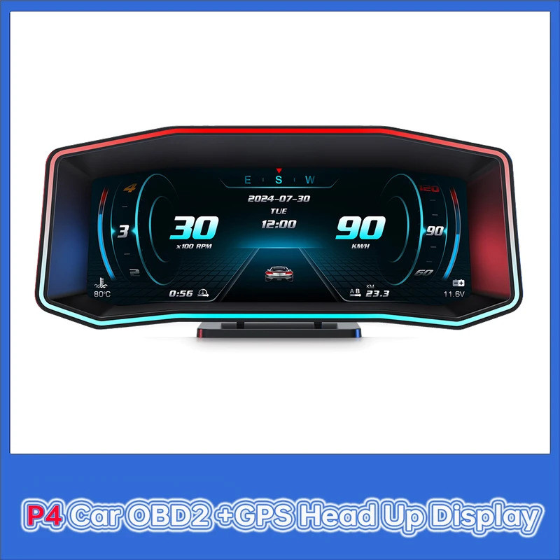 2024 New Head-Up Display OBD2+GPS Digital Speedometer On Board Computer ...