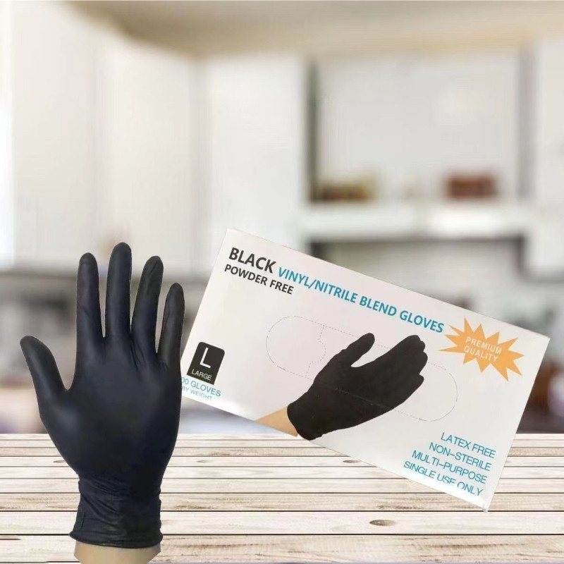 100pcs box disposable gloves powder free black clean food grade gloves  for cooking Waterproof
