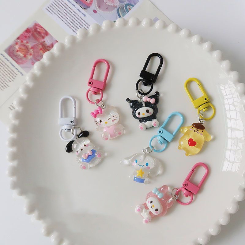 Cartoon Mini Keychains Simple Cute Bag Key Ring Student Suprising Gift ...